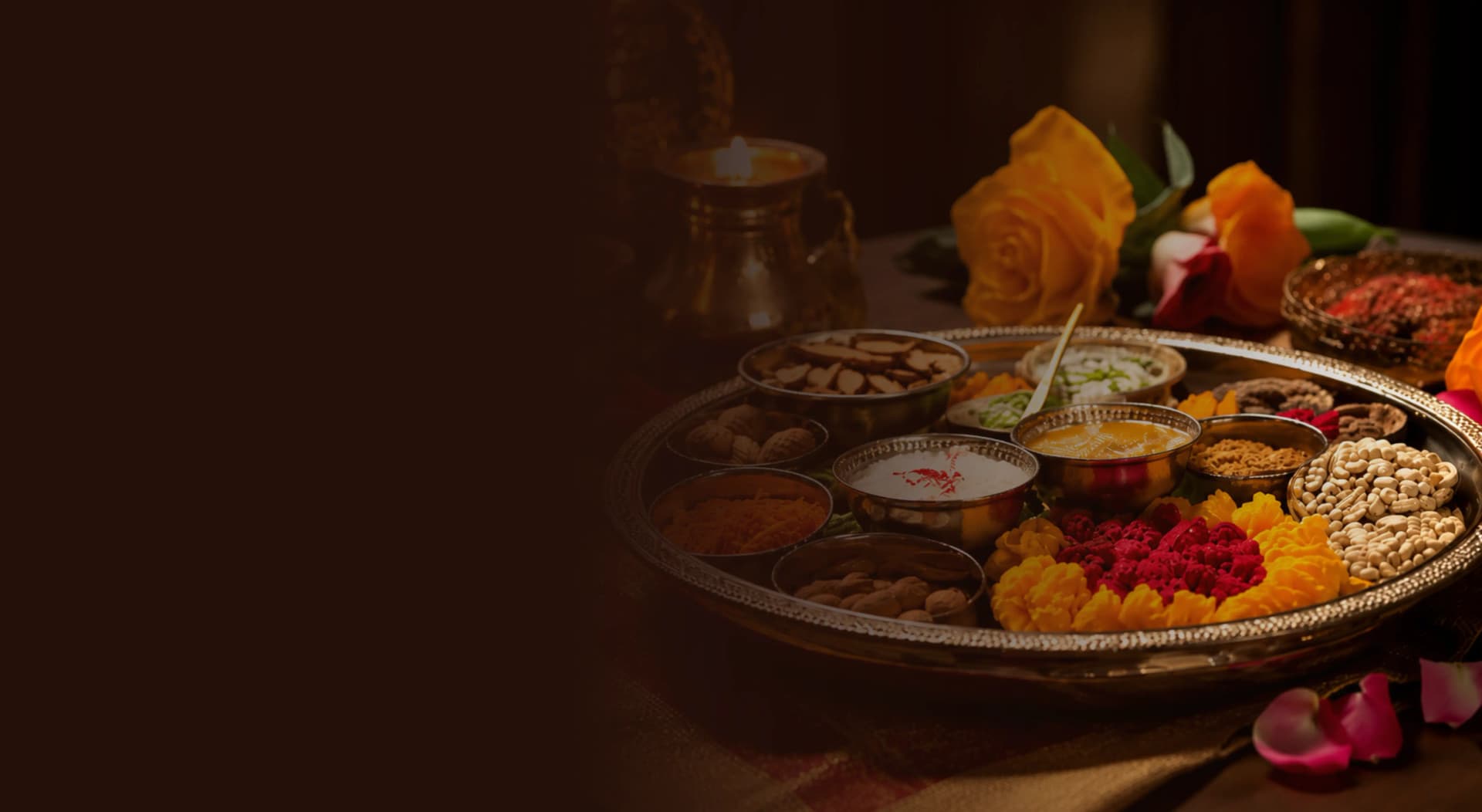 Priest performing a sacred Hindu puja ceremony