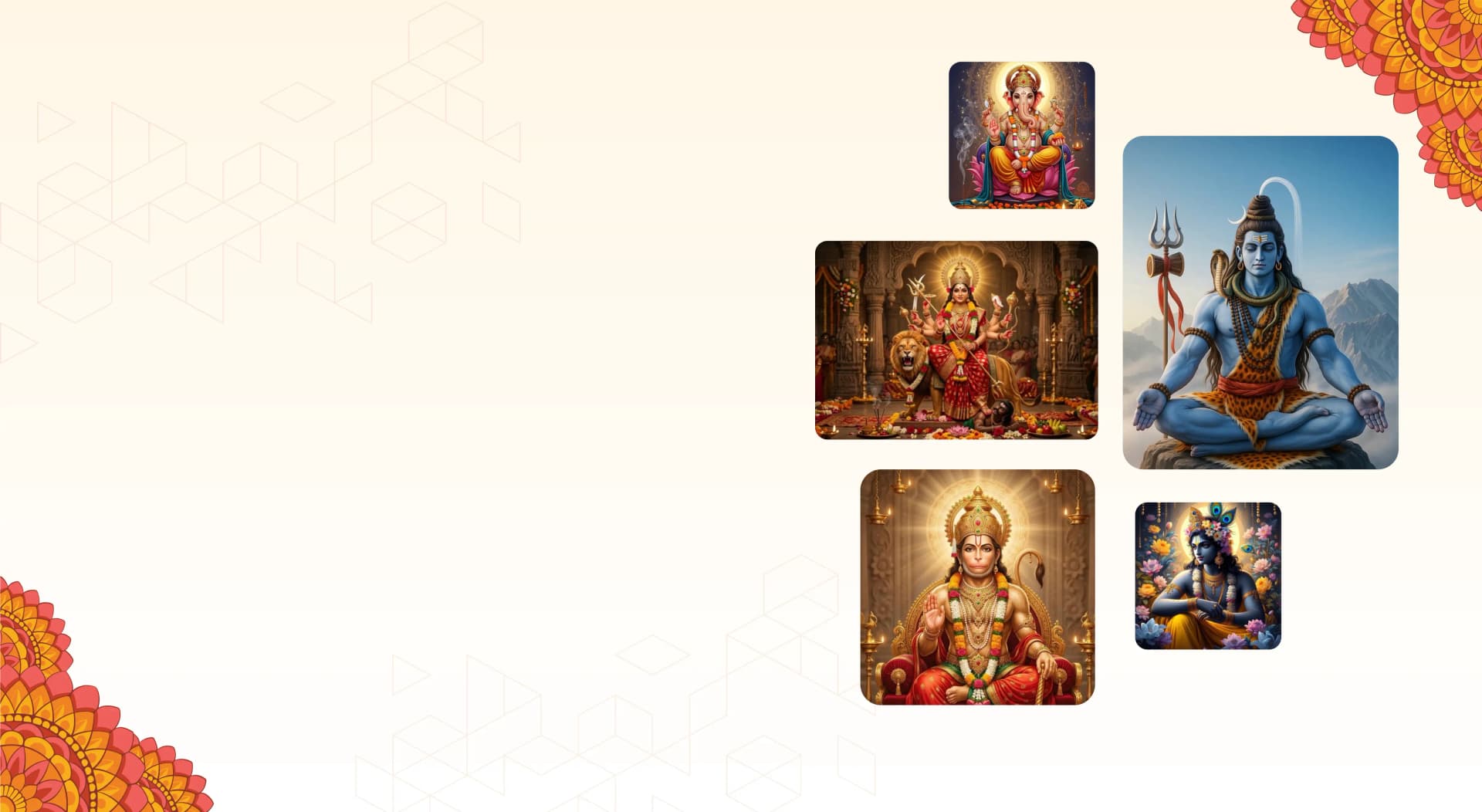 Devotional spiritual services and temple ritual setting