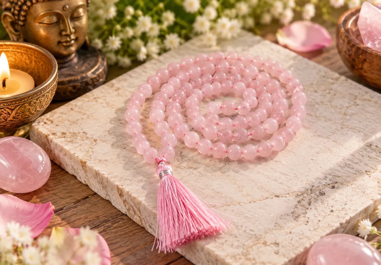 Rose Quartz Jap Mala
