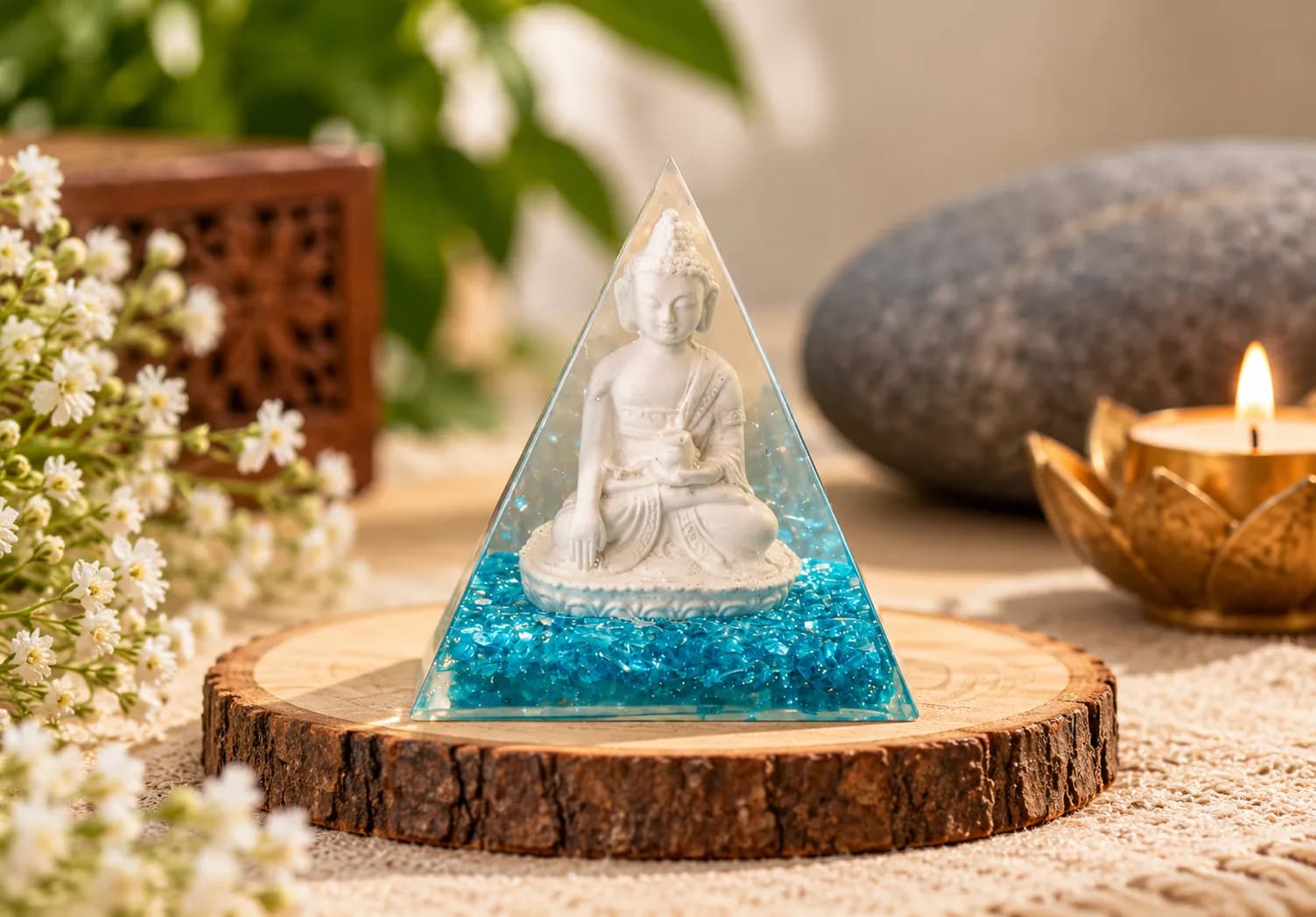 Buddha Blue Pyramid