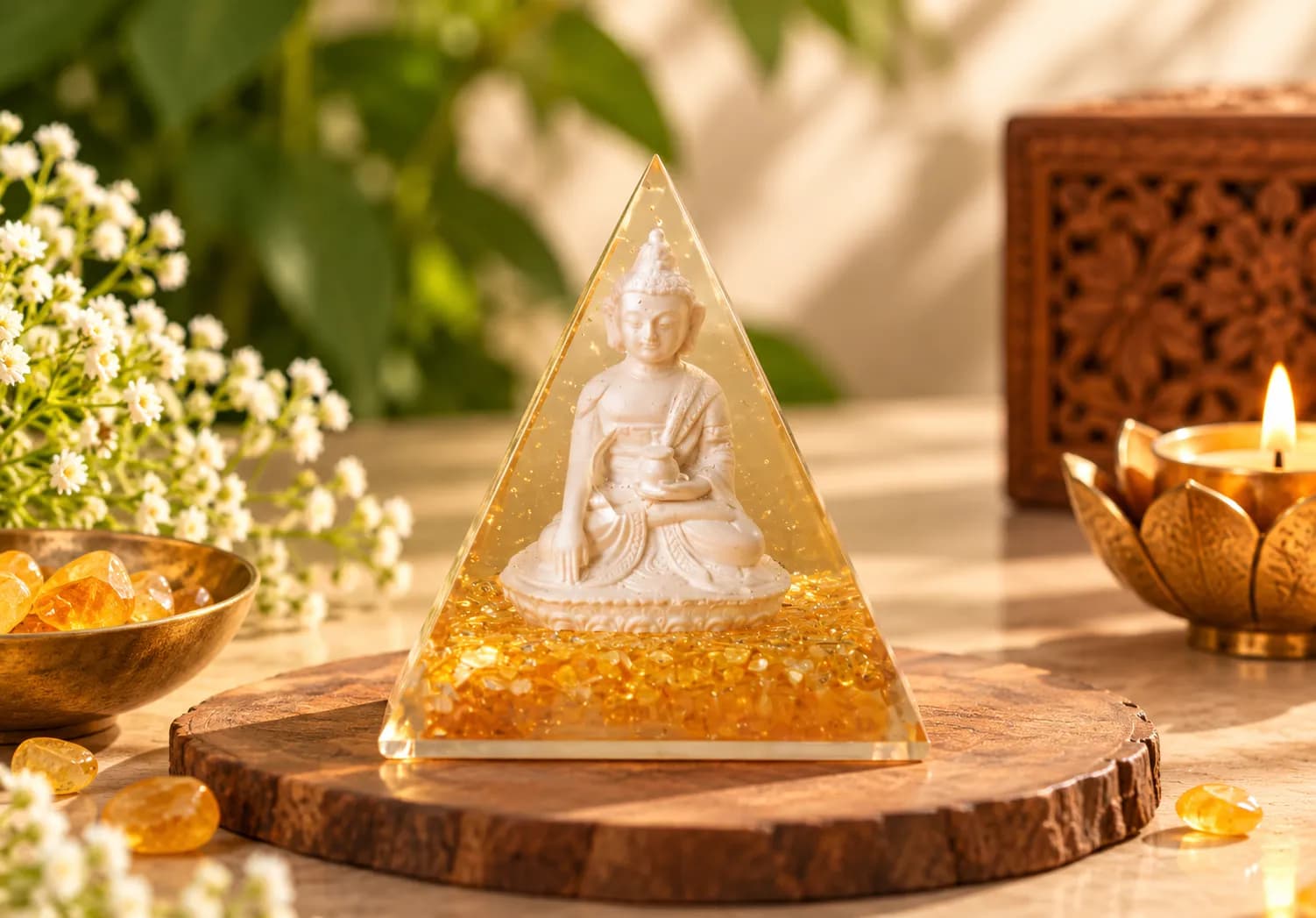 Buddha Yellow Pyramid