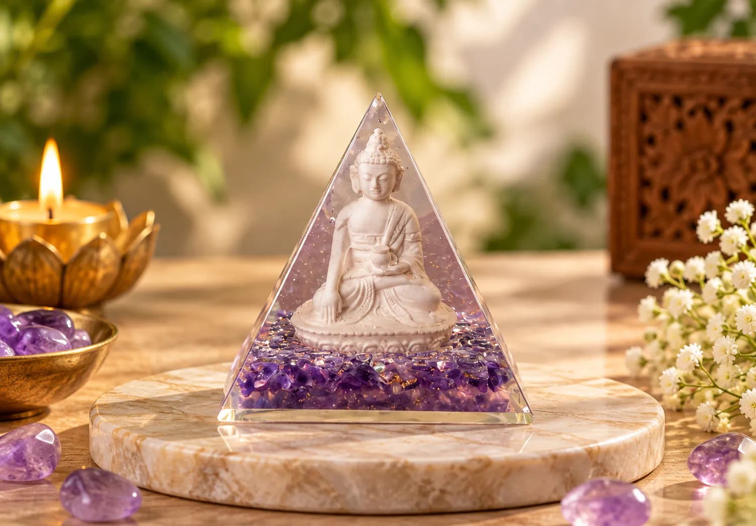 Buddha Purple Pyramid